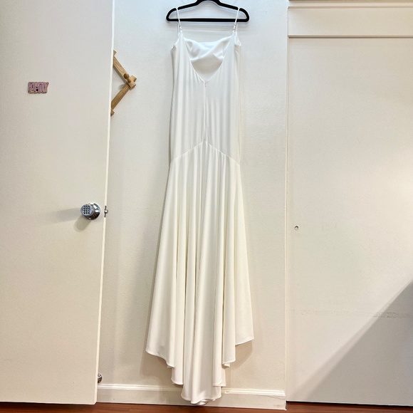 La Femme 30458 Low V Back Jersey with Train Gown - Picture 6 of 11